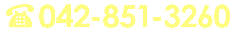 TEL042-851-3260 年中無休／受付時間 9:00～22:00